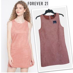 3/$15 Forever 21 Faux Suede Sleeveless Tunic Shift Dress – Dusty Pink, S NWT